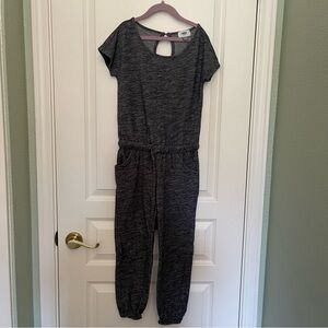 Old Navy Charcoal Plush Knit Jumpsuit Girls Size 8